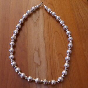 Vintage Silver Tone Metal Balls Necklace